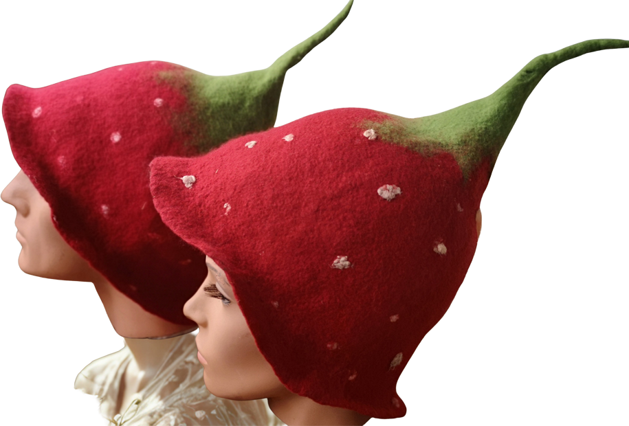 Sauna Hats, Baby Shoes, Felt Crafts, Bags, Scarves, Gloves, and Decorations